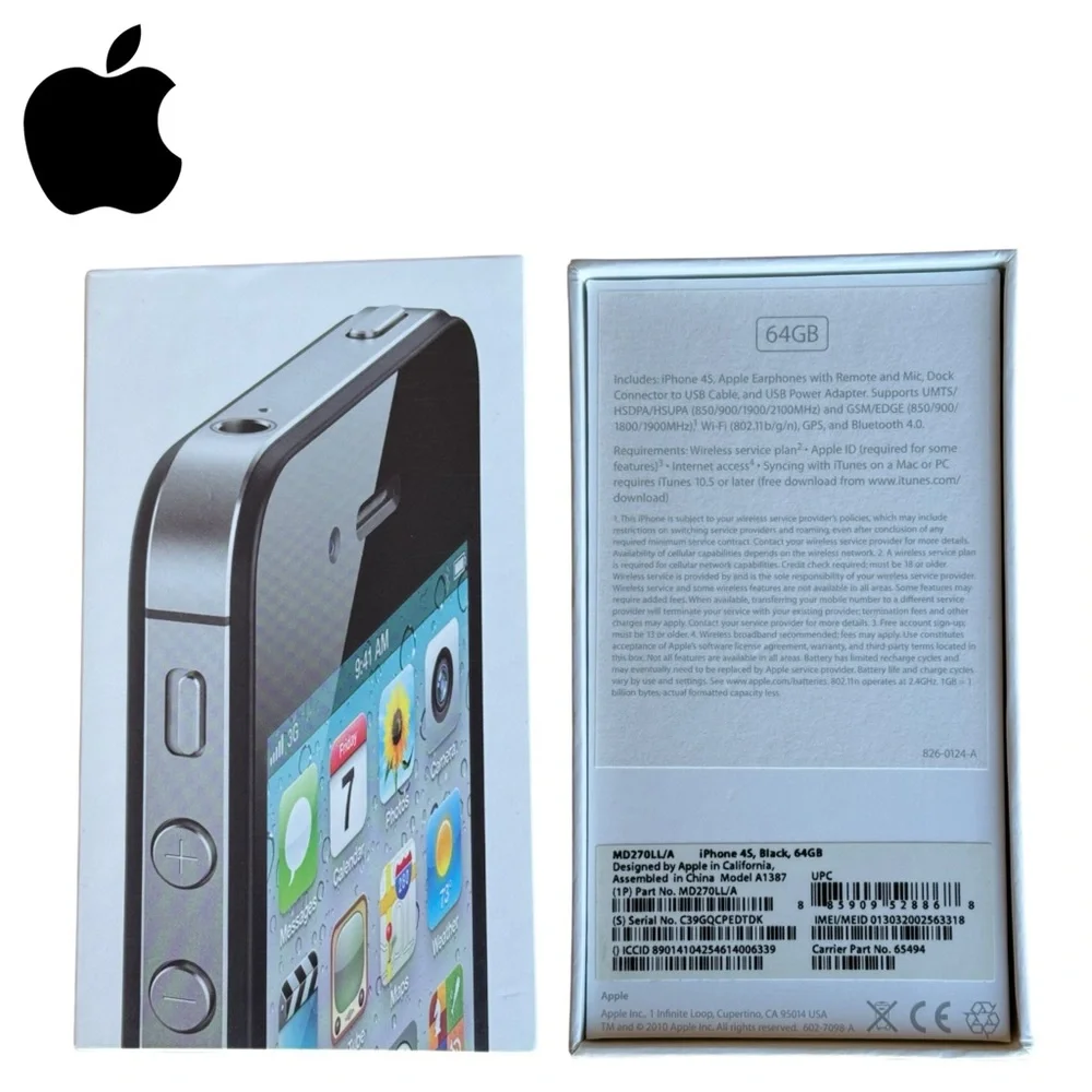 Apple iPhone 4S Black 64GB OEM EMPTY Boxes & Inserts